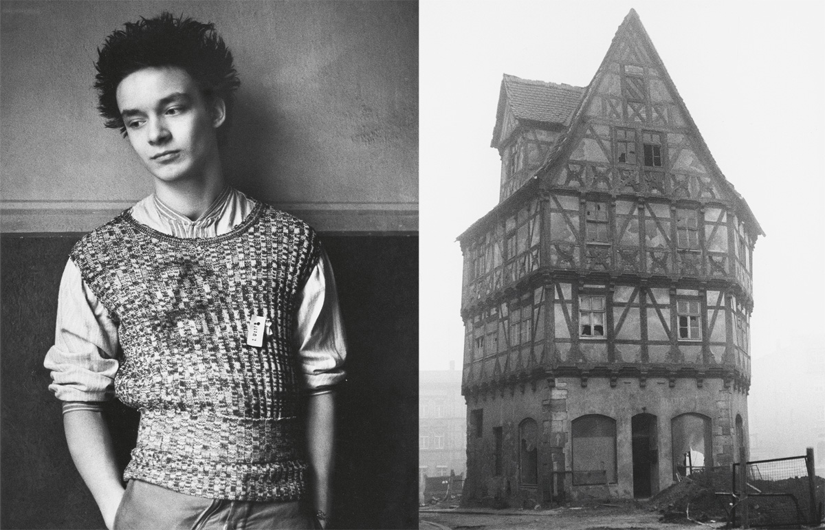 v.l.n.r.: Helga Paris, Pauer, 1981/82, Aus der Serie: Berliner Jugendliche © Helga Paris /// Helga Paris, Ohne Titel, 1983-85, Aus der Serie: Häuser und Gesichter, Halle © Helga Paris